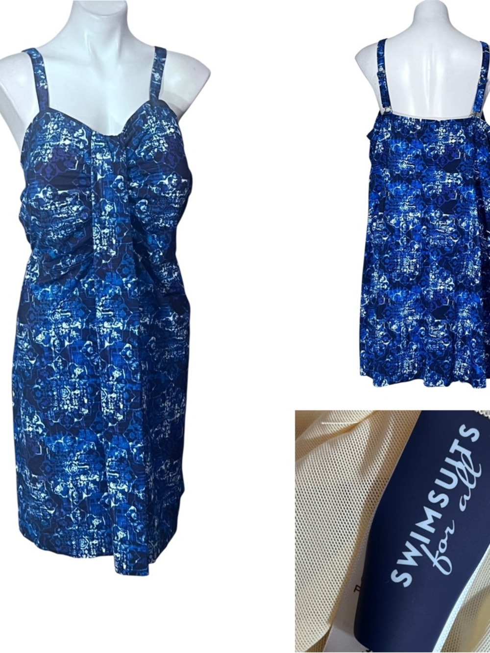 Swimsuits For All swim dress plus size 30 blue